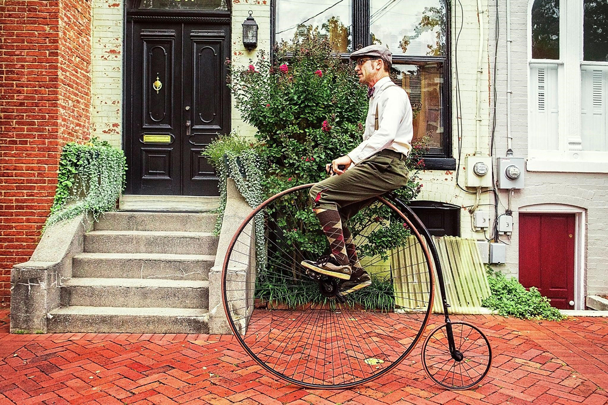 Big Wheel Bicyclist