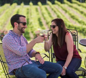 Couple at Running Hare Vineyard
