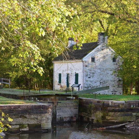 A C&O Canal Towpath Lockhouse