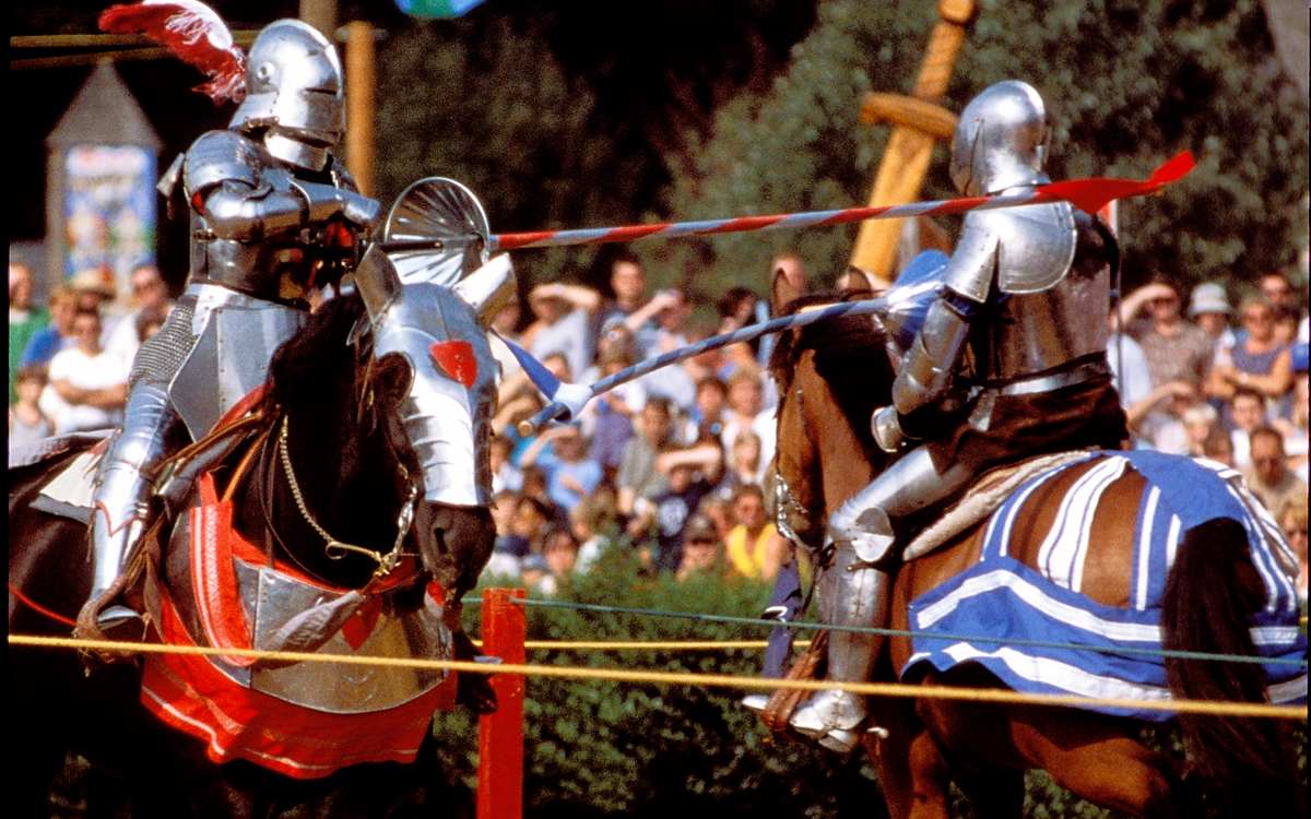 Spectators enjoying the jousting event at the Maryland Renaissance Festival