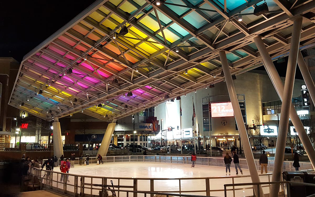 People ice skating at the Silver Spring Ice Rink