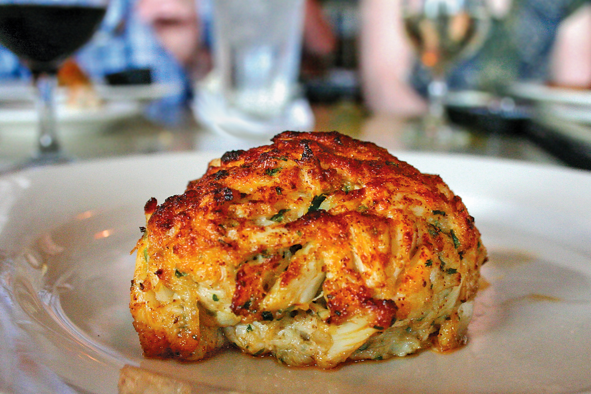 Broiled crab cake from Suicide Bridge Restaurant