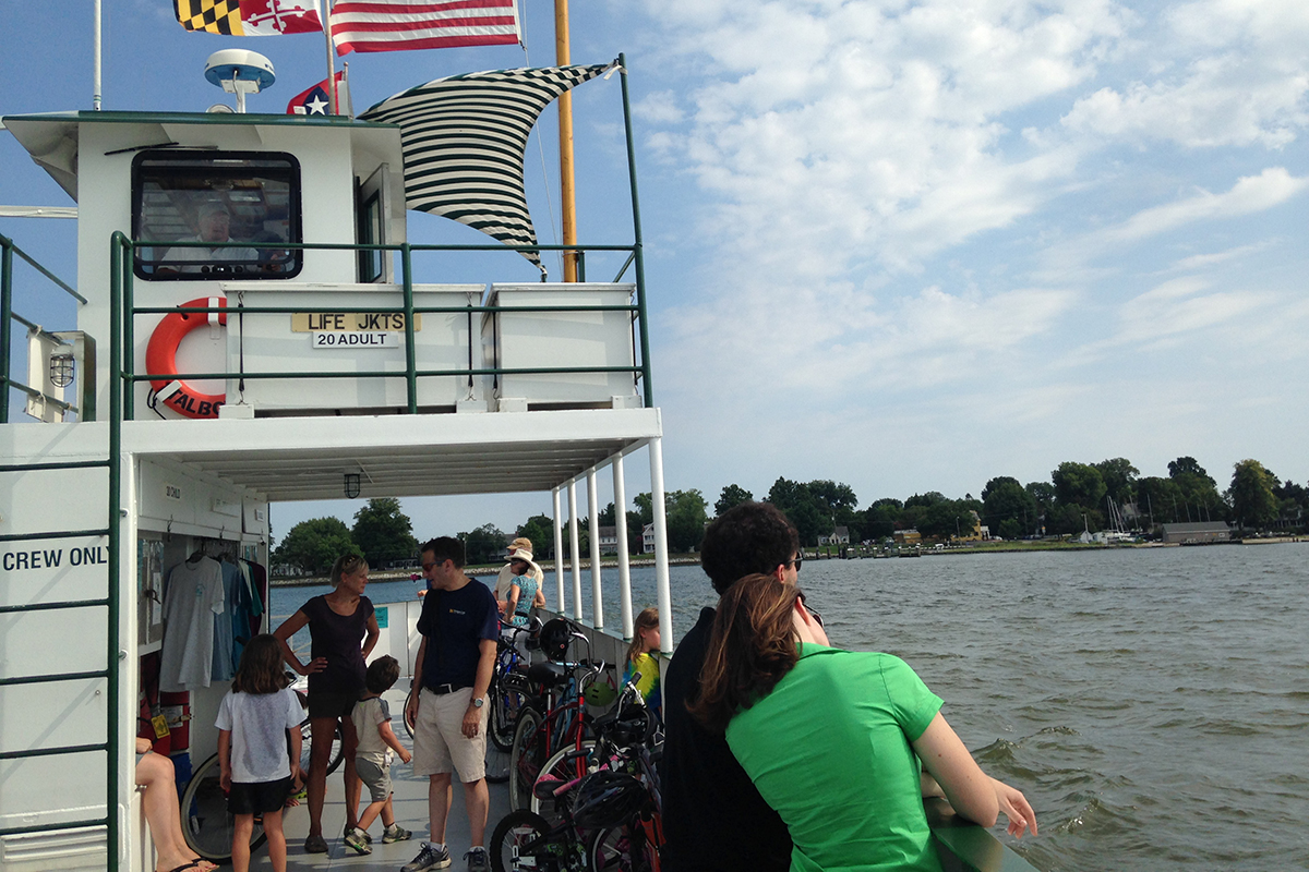 The Oxford to Bellevue Ferry provides a balmy cruise between two towns with deep roots in the Chesapeake’s maritime communities.