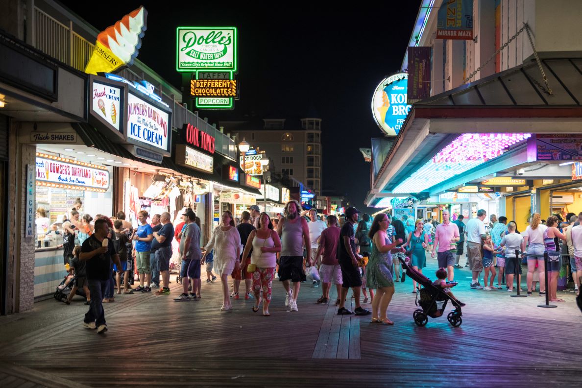 Ocean City Boardwalk at Night