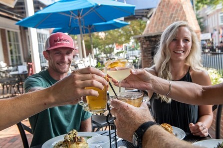 Friends in Easton enjoying a drink together