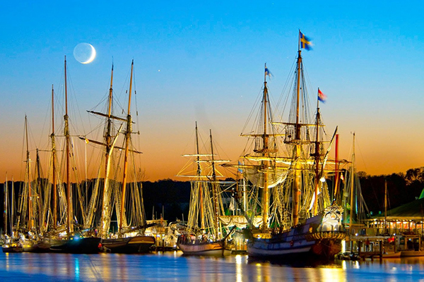 Tall Ships at Dusk on the Chester River-credit Michael-Wooton