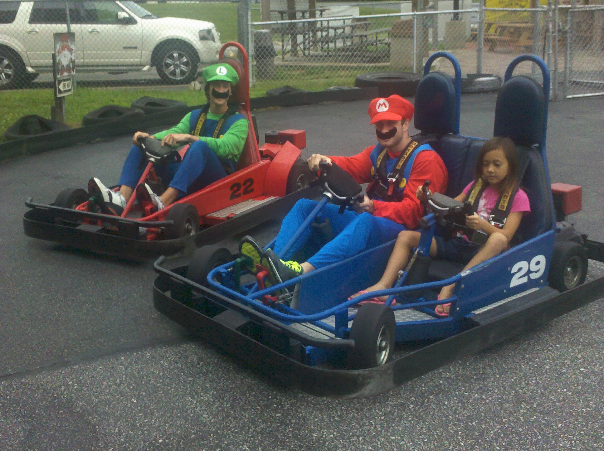 Mario and Luigi in Go Karts