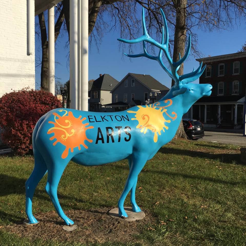 painted statue of an elk