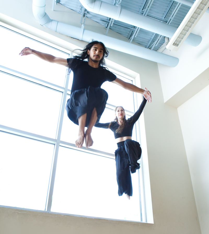 performers in mid-air