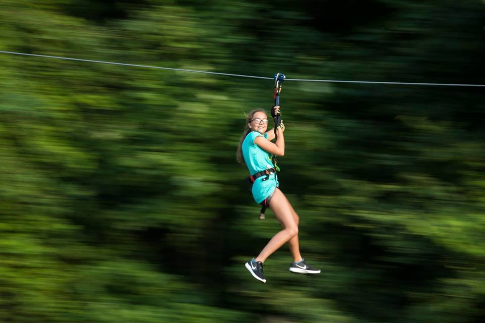girg on zipline