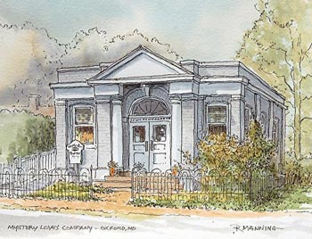 drawing by R.Manning of a bookstore n