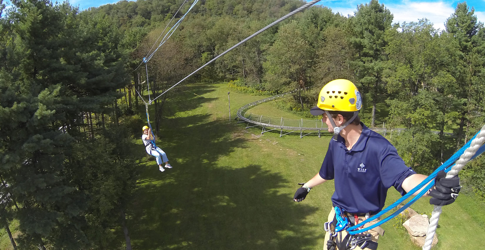 People on zip line