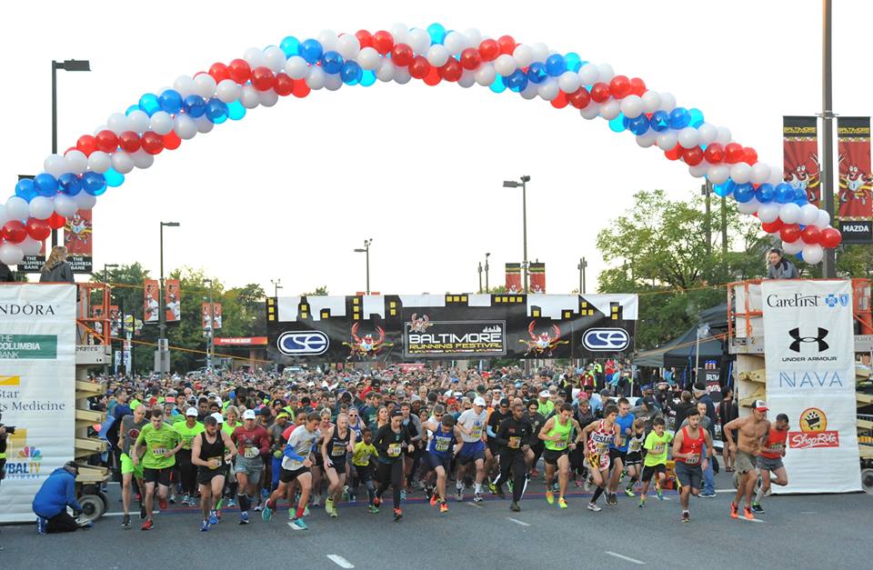 People running in a marathon