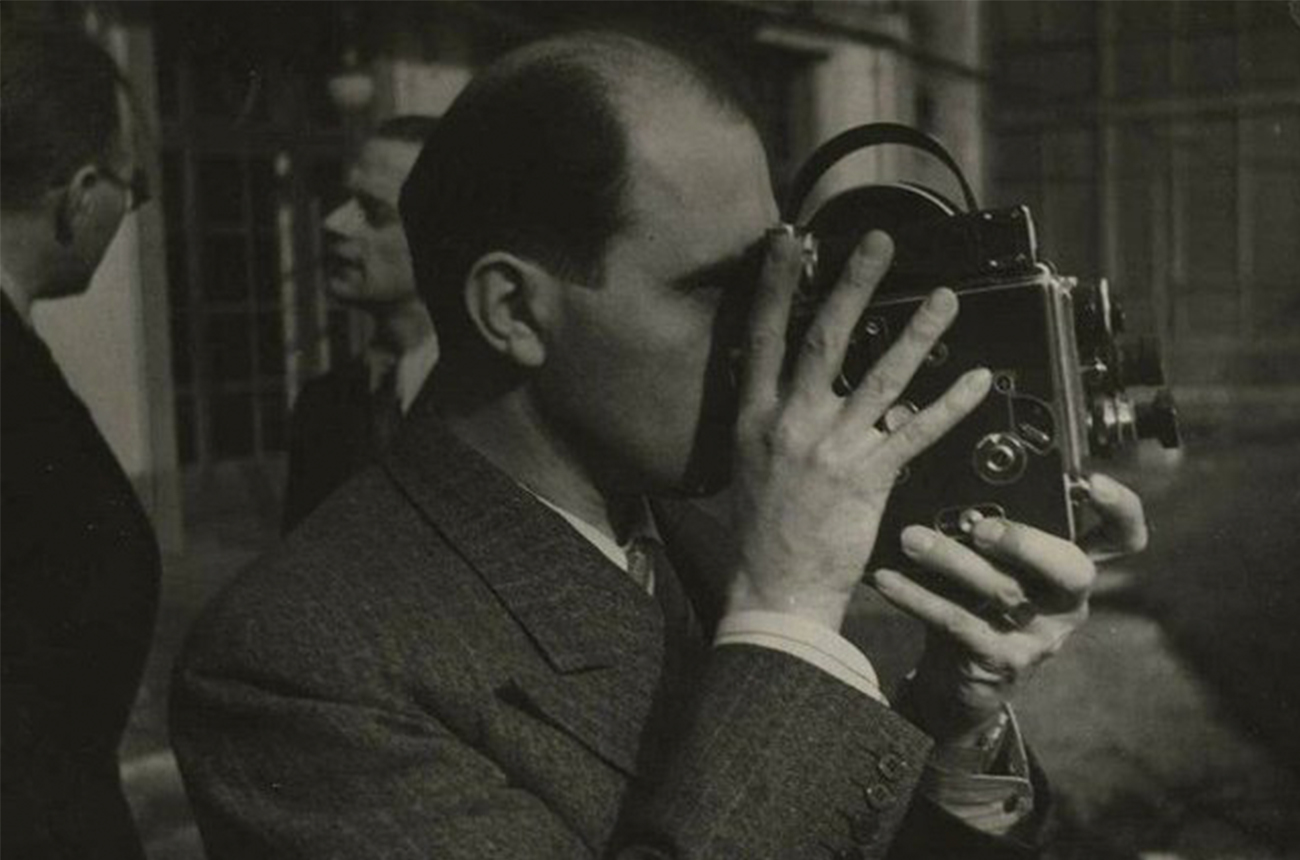  man with movie camera