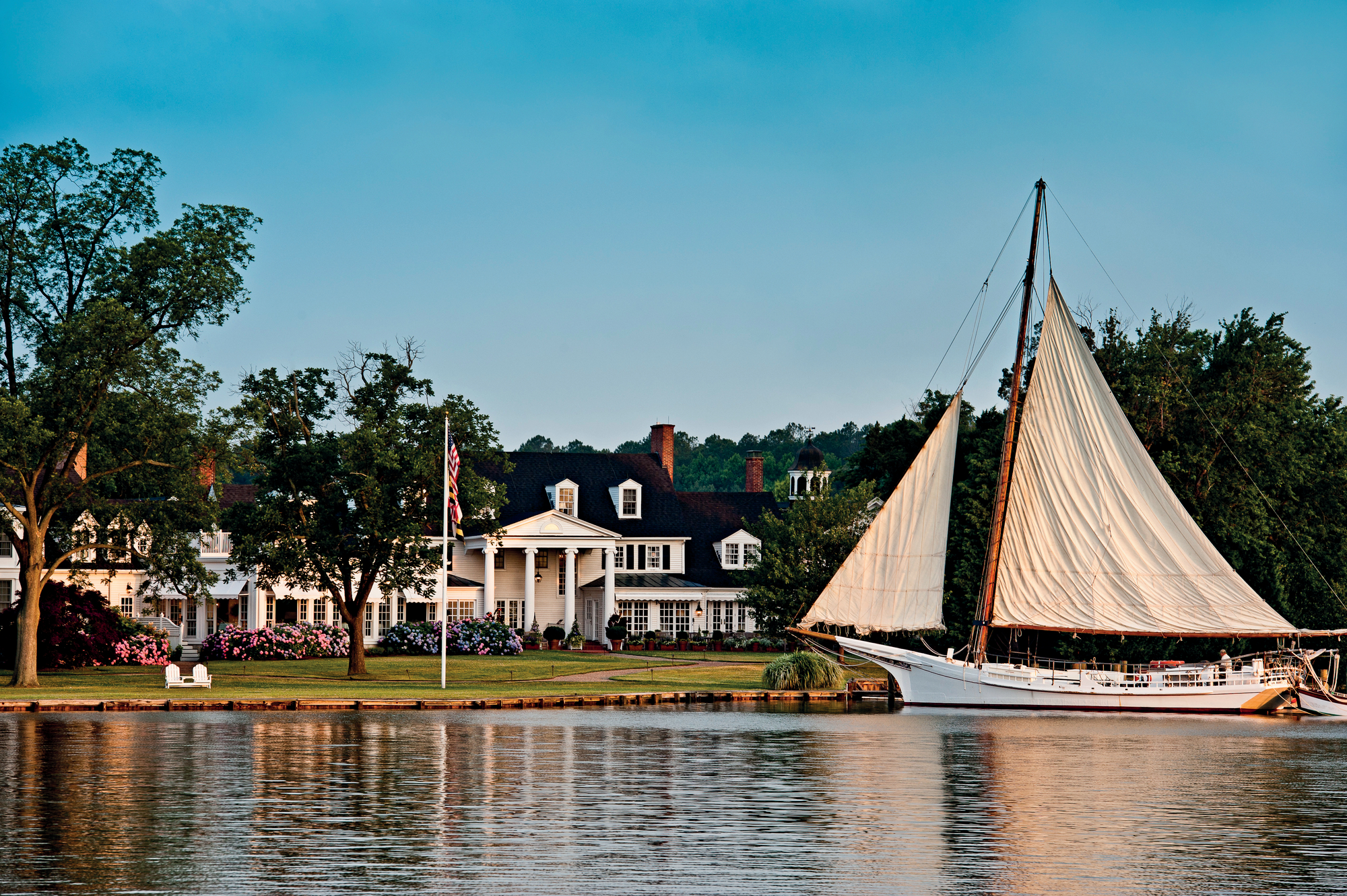 Take in the tranquil water views at this popular Eastern Shore inn.
