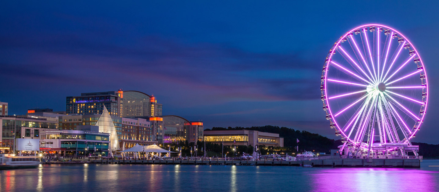 National Harbor at night