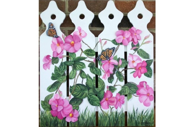 Painted picket fence