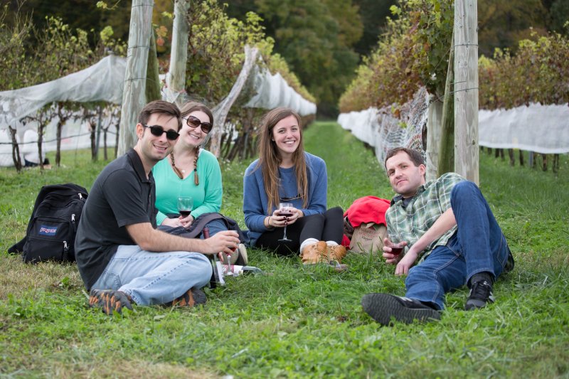 People drinking wine