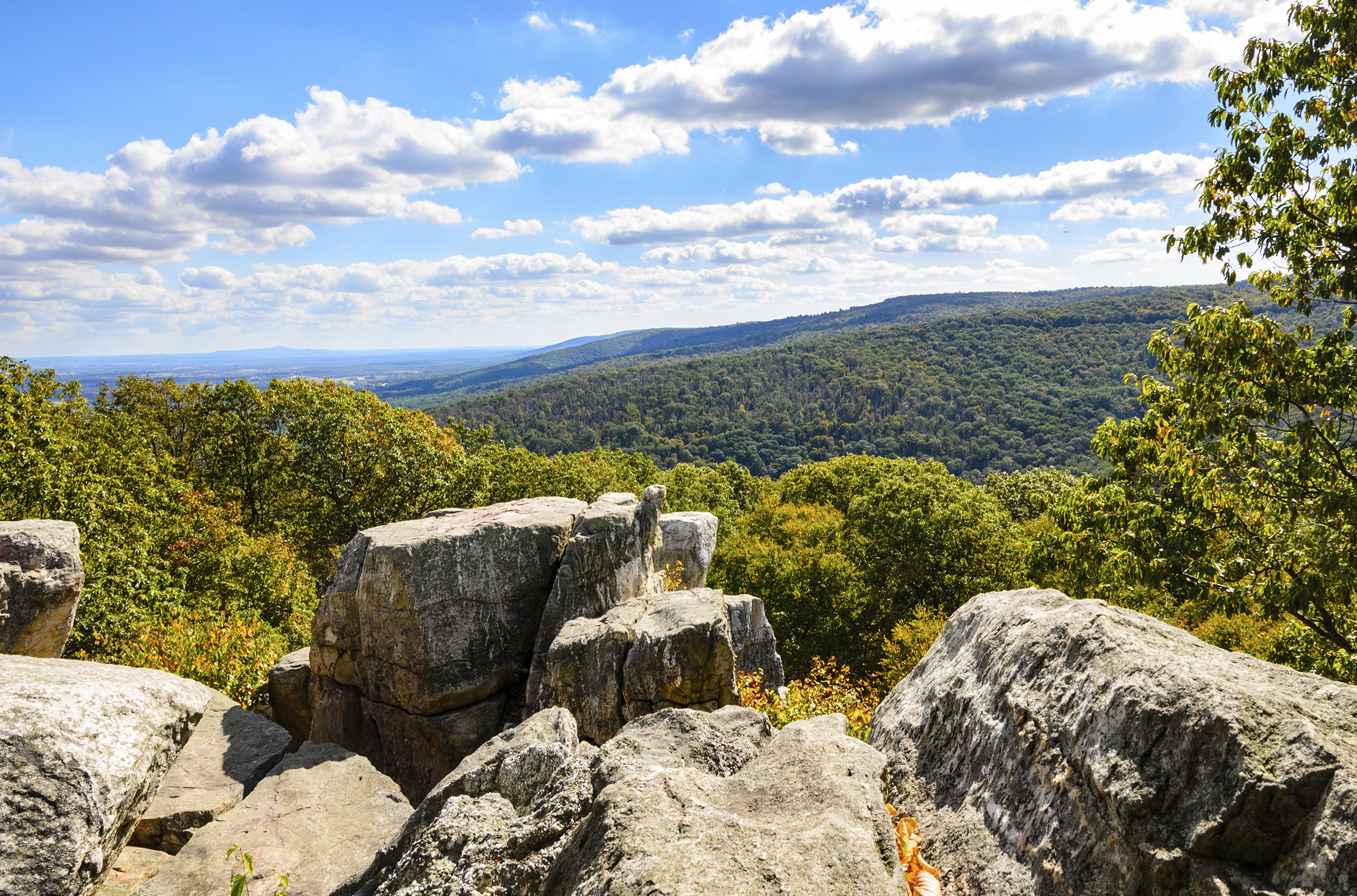 spectacular view on rocky outcrop