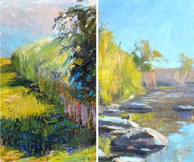 Diptych of Byrnes' and Howard's work. Photo