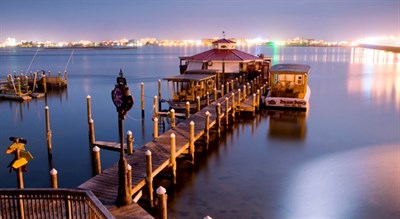 Sunset aerial view of Sneaky Pete's Photo