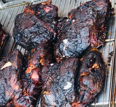 Fresh pork from the smoker Photo