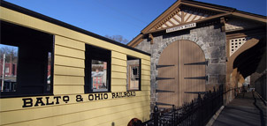 Train at B&amp;O Railroad Station Museum in Ellicott City Photo