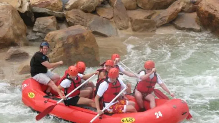 People Whitewater Rafting at ASCI