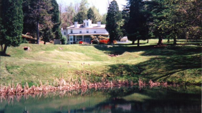 Mansion and pond