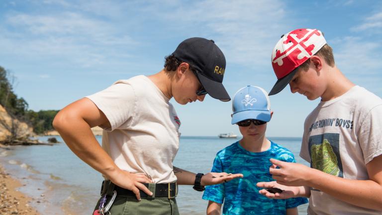 Calvert Cliffs State Park with Ranger and Young Boys