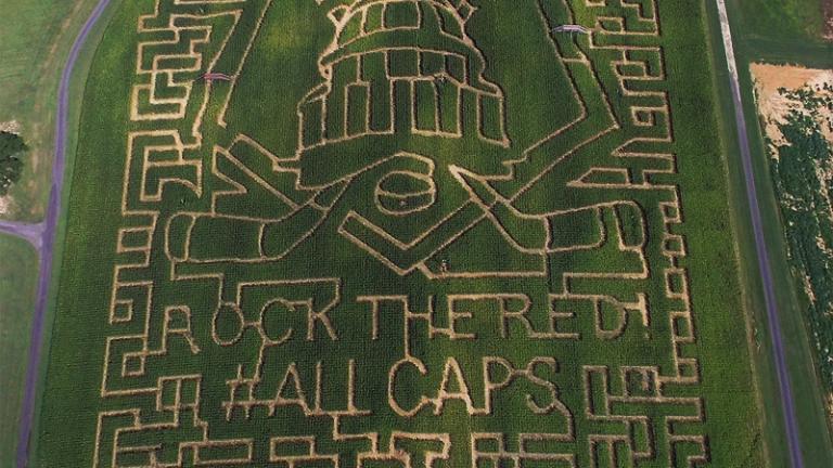Bowles Farm Corn Maze with Washington Capitals Theme.