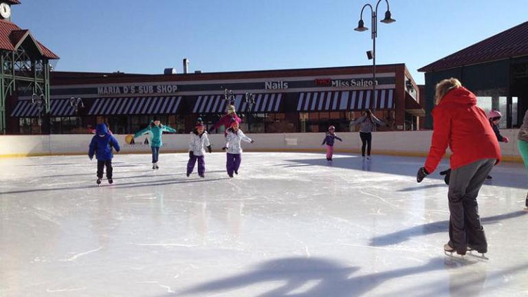 People ice skating at the ice rink in Glen Burnie