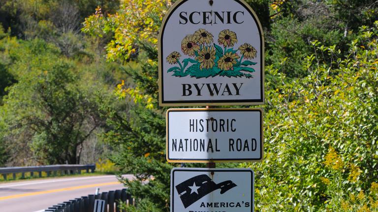 historic National Road Scenic Byway sign