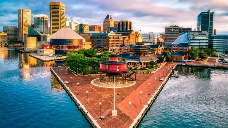 Baltimore Inner Harbor and Seven Foot Knoll Lighthouse