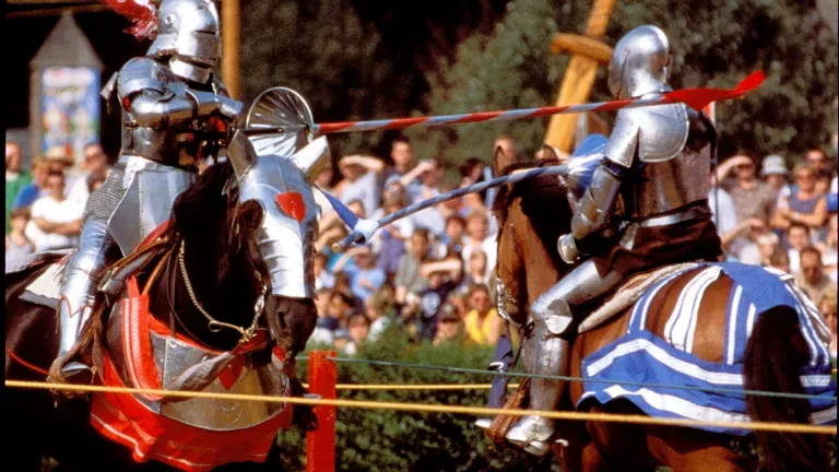 Spectators enjoying the jousting event at the Maryland Renaissance Festival