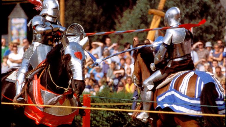 Spectators enjoying the jousting event at the Maryland Renaissance Festival