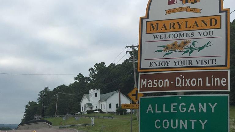 Mason Dixon Line sign