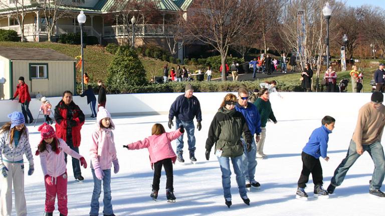 People ice skating at Quiet Water Park