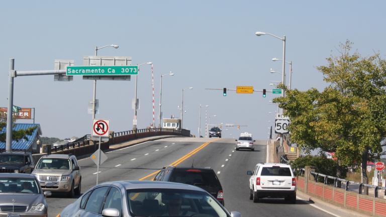 Sign to Sacramento on Route 50-Kelley-Bridge