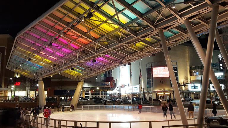 People ice skating at the Silver Spring Ice Rink