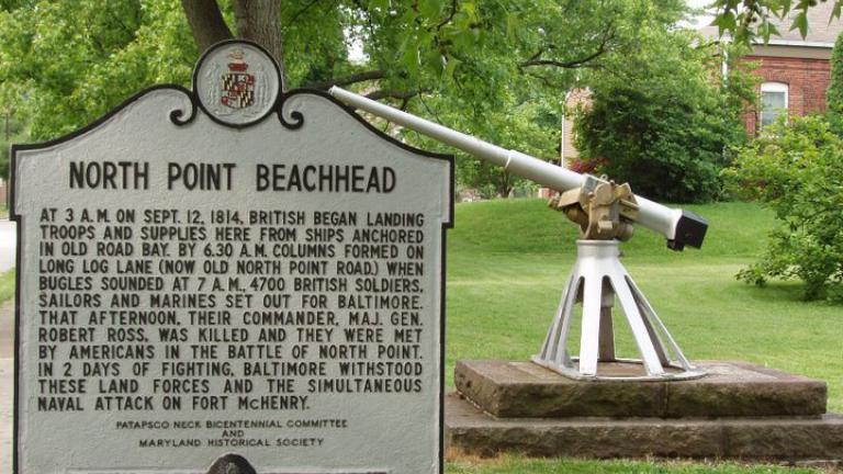 North Point Beachfront War of 1812 Historic Sign