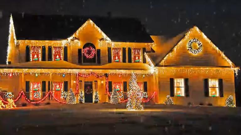 A house decorated for the Christmas hollidays