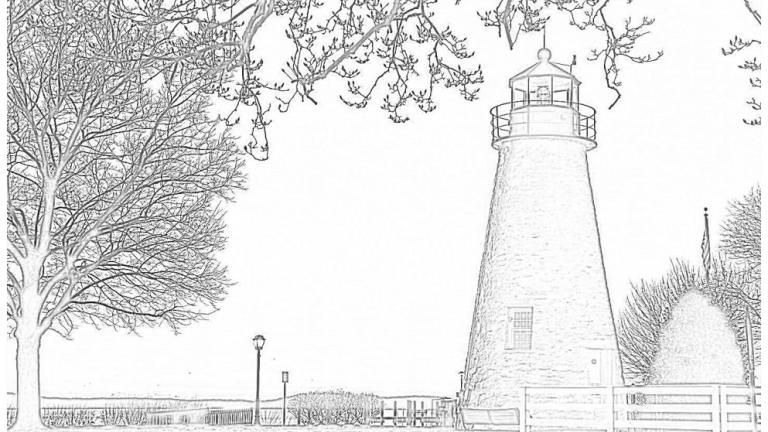Coloring page of lighthouse