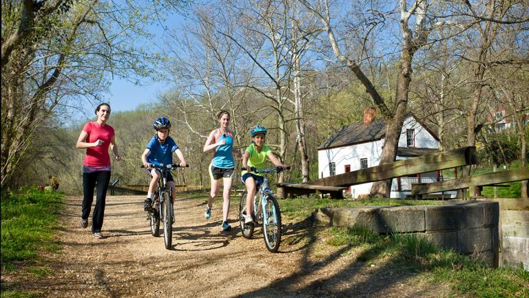 Bikers and Joggers enjoying the sites along the C&O Canal