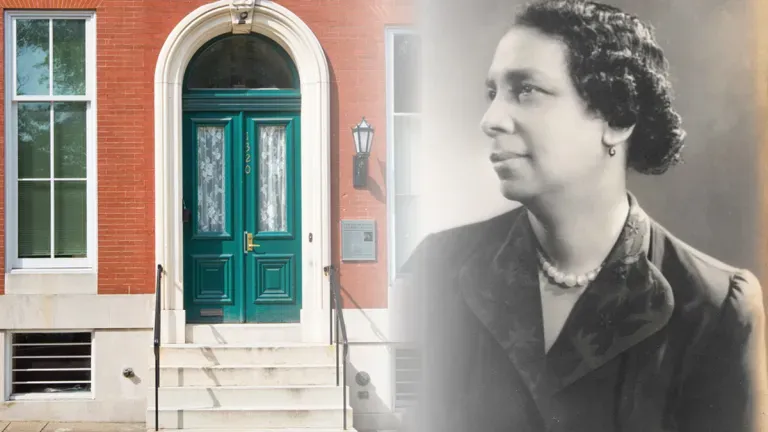 Picture of the entrance to the Lillie Carroll Jackson Civil Rights Museum and a picture of Lillie Carroll Jackson