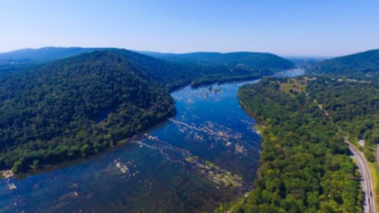 Appalachian Trail at Weverton Cliffs overlooking the Potomac River