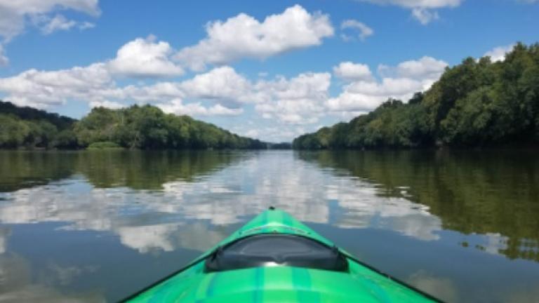 Kayaking on a river