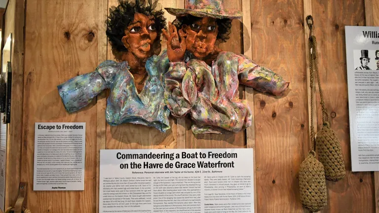 Exhibits at the Havre de Grace Maritime Museum and Environmental Center describe the role the Havre de Grace waterfront played in the Underground Railroad. 
