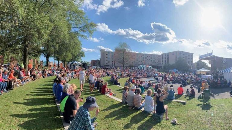 Crowd attending Maryland Folk Festival