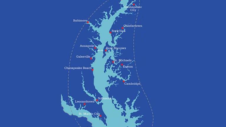 Chesapeake Bay Towns Map